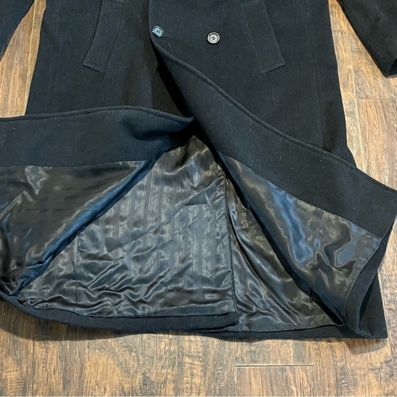 Christian Aujard Cashmere Blend Double Breasted Overcoat Mens 42 Black - Picture 10 of 16
